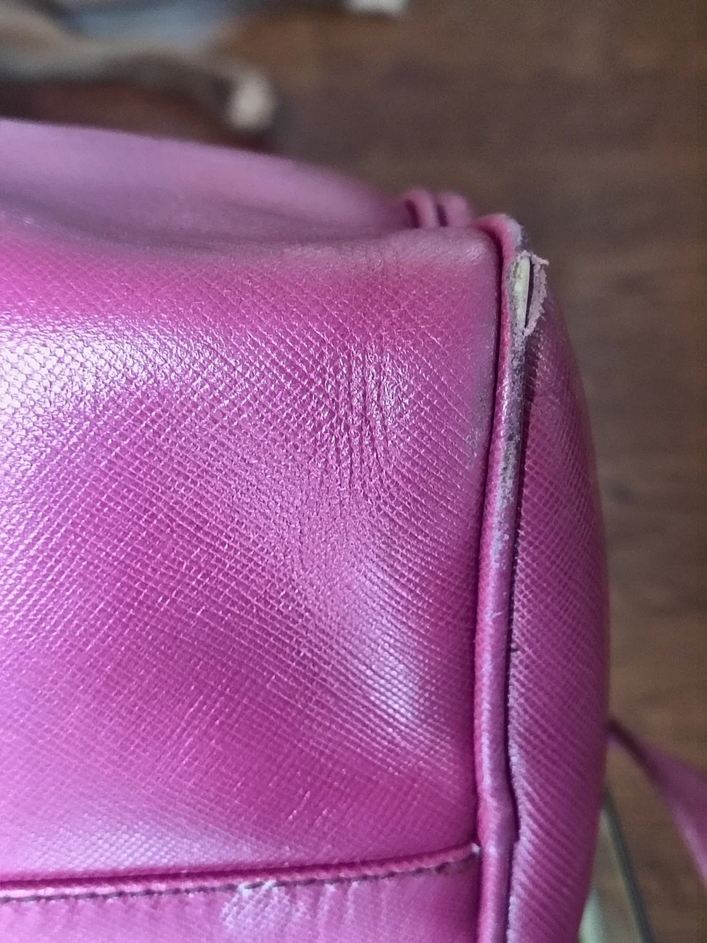 Authentic Vintage Pink Fendi Leather Shoulder Bag With Gold Hardware - Medium Sz